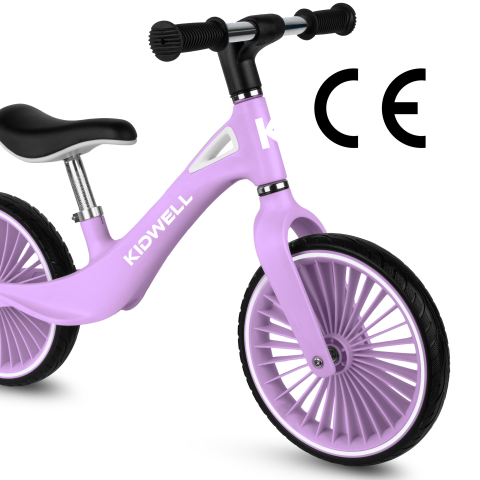 Bicicleta de echilibru fara pedale pentru copii, Kidwell NIX Lavender, 3.05 kg, roți PU 29 cm, reglabilă, 80–120 cm, max. 30 kg [3]