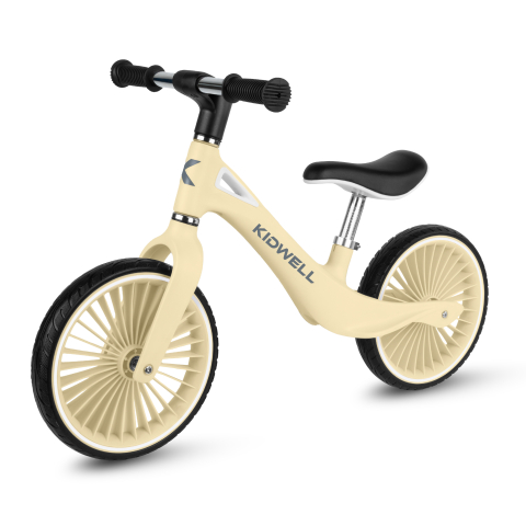 Plimbare & Relaxare - Bicicleta de echilibru fara pedale pentru copii, Kidwell NIX Yellow, 3.05 kg, roți PU 29 cm, reglabilă, 80–120 cm, max. 30 kg