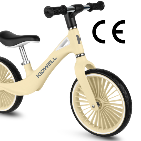 Bicicleta de echilibru fara pedale pentru copii, Kidwell NIX Yellow, 3.05 kg, roți PU 29 cm, reglabilă, 80–120 cm, max. 30 kg [3]