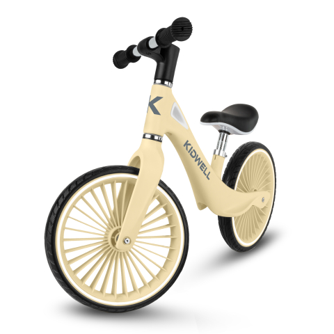 Bicicleta de echilibru fara pedale pentru copii, Kidwell NIX Yellow, 3.05 kg, roți PU 29 cm, reglabilă, 80–120 cm, max. 30 kg [1]