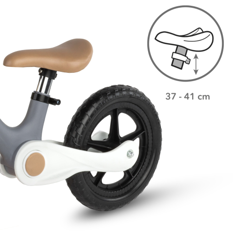 Bicicleta de echilibru fara pedale pentru copii, pliabila, Kidwell FLEX Gray, ultra usoara 2.9 kg, roți EVA 29 cm, reglabilă, 80–120 cm, max. 30 kg [10]