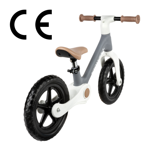 Bicicleta de echilibru fara pedale pentru copii, pliabila, Kidwell FLEX Gray, ultra usoara 2.9 kg, roți EVA 29 cm, reglabilă, 80–120 cm, max. 30 kg [8]
