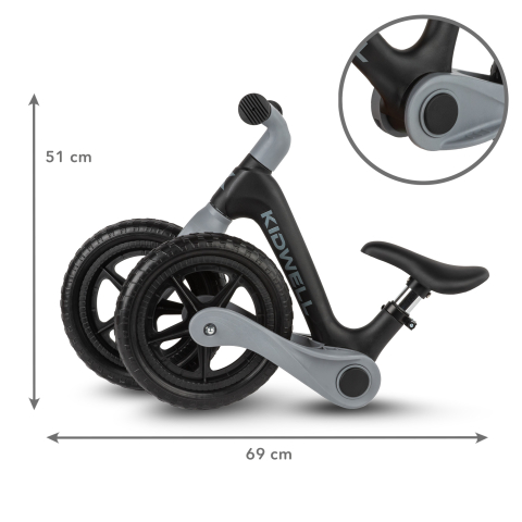 Bicicletă fără pedale pliabilă Kidwell FLEX Black, ultra ușoară 2.9 kg, 2+ ani [11]