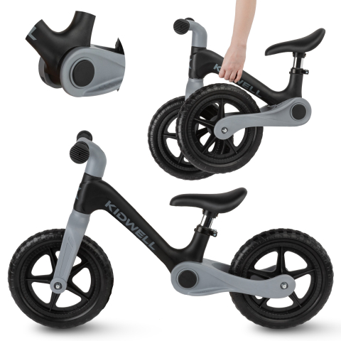 Bicicletă fără pedale pliabilă Kidwell FLEX Black, ultra ușoară 2.9 kg, 2+ ani [1]
