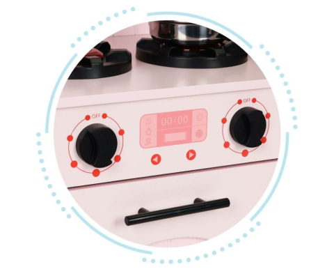 Bucătărie din lemn pentru copii cu cuptor, plită, microunde și accesorii [2]