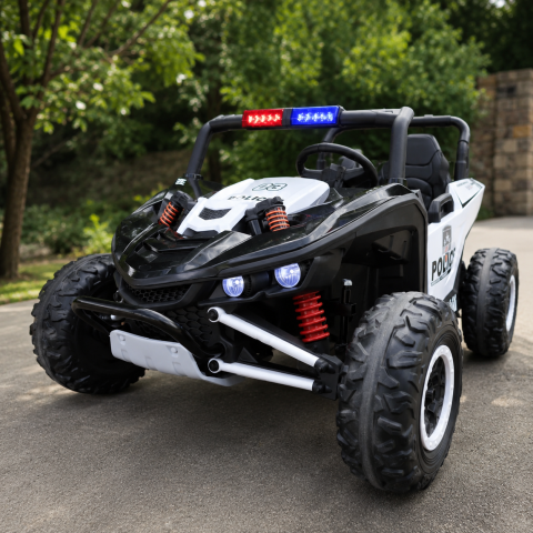 Buggy Electric Poliție 2 Locuri Police Patrol 24V – 2 Motoare 400W, Girofar LED, Bluetooth, Suspensii, Centură 3 Puncte | Max. 50 kg [0]