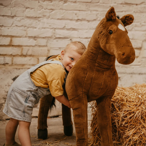 Cal Wild & Soft maro 80 cm – animal de călărit din pluș premium, suportă 80 kg [4]