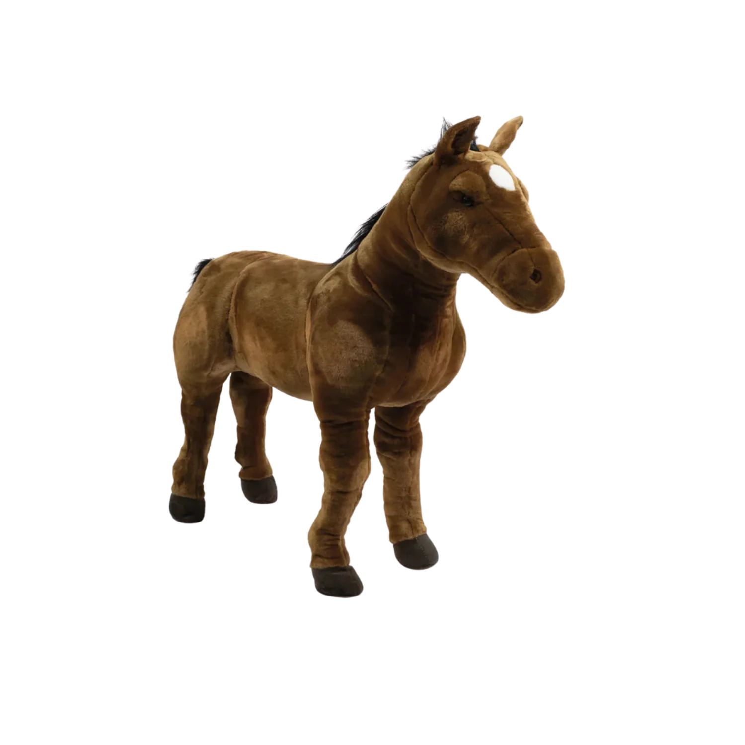 Animale de cameră (ride-on & decor) - Cal Wild & Soft maro 80 cm – animal de călărit din pluș premium, suportă 80 kg