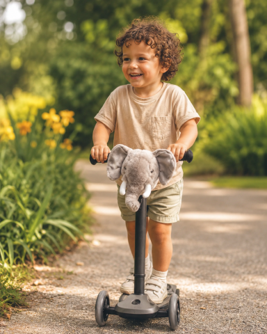 Accesorii trotinete si biciclete - Cap Ghidon Elefant Wild & Wild – Accesoriu Pluș Premium Handmade Belgia pentru Trotinetă și Bicicletă Copii | Montare Velcro