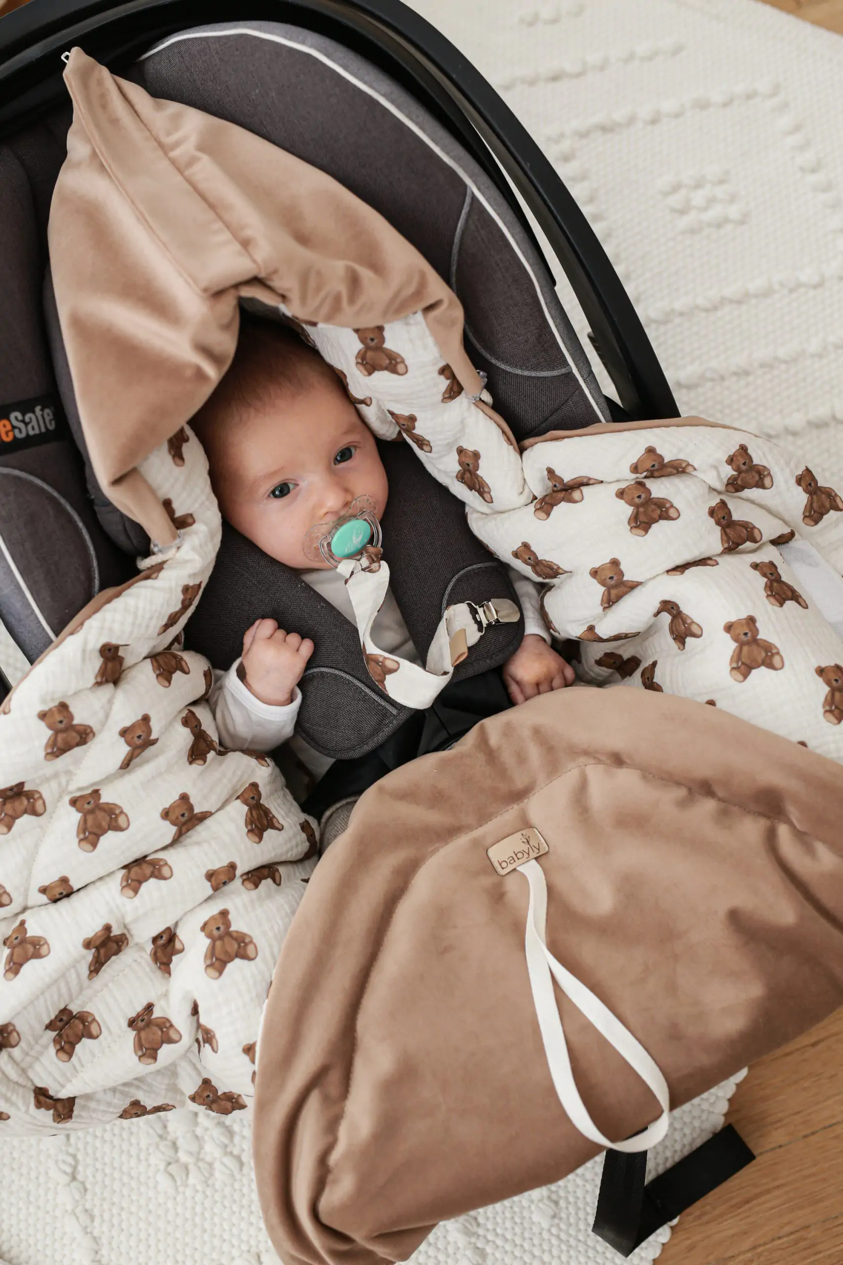 Car Seat Swaddle – Teddy Bears | Păturică practică și confortabilă pentru scaun auto [1]