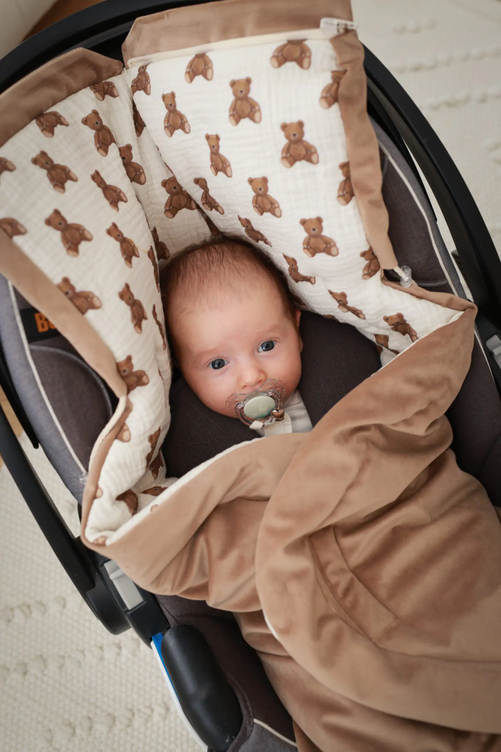 Car Seat Swaddle – Teddy Bears | Păturică practică și confortabilă pentru scaun auto [3]
