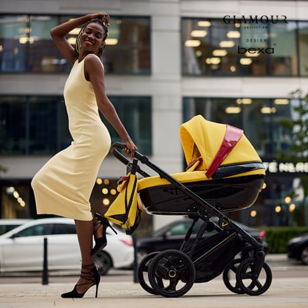 Carucior copii 2 in 1, reversibil, complet accesorizat, 0-36 luni, Bexa Glamour Yellow [5]