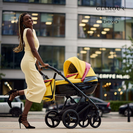 Carucior copii 2 in 1, reversibil, complet accesorizat, 0-36 luni, Bexa Glamour Yellow [6]