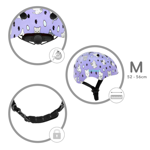 Casca de protectie pentru copii, sistem de reglare, M, 52-56 cm, 3 ani+, ORIX PLUS Kitty, Kidwell [2]
