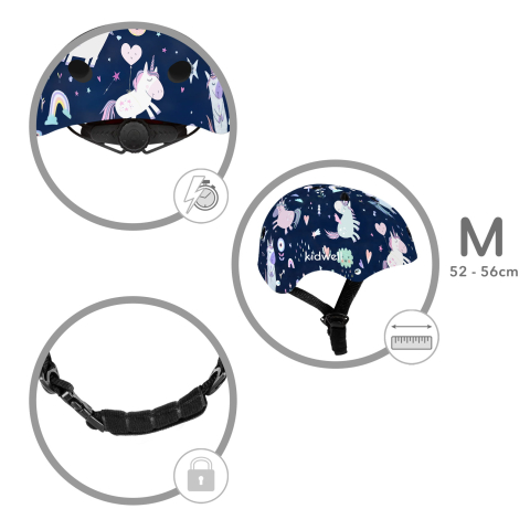 Casca de protectie pentru copii, sistem de reglare, M, 52-56 cm, 3 ani+, ORIX PLUS Unicorn, Kidwell [1]