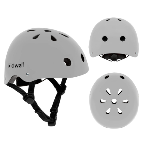 S-M, 51-55 cm, 3 ani+ - Casca de protectie pentru copii, sistem de reglare, M, 52-56 cm, 3 ani+, Grey Mat, Kidwell