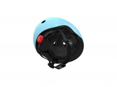 Casca de protectie pentru copii cu finisaj mat, sistem de reglare magnetic, Include lumină de siguranță LED și căptușeală moale din fleece pentru protecție suplimentară, S-M, 51-55 cm, 3 ani+, Blueber [7]
