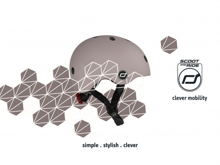 Casca de protectie pentru copii, sistem de reglare magnetic cu led, XXS-S, 45-51 cm, 1 an+, Brown Lines, Scoot & Ride [12]
