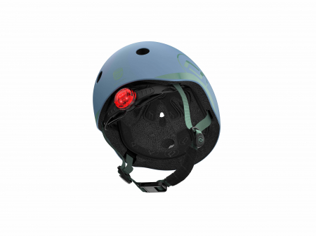 Casca de protectie pentru copii, sistem de reglare magnetic cu led, XXS-S, 45-51 cm, 1 an+, Steel, Scoot & Ride [8]