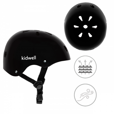 Casca de protectie pentru copii, sistem de reglare, S, 48-52 cm, 1 an+, Black, Kidwell [7]