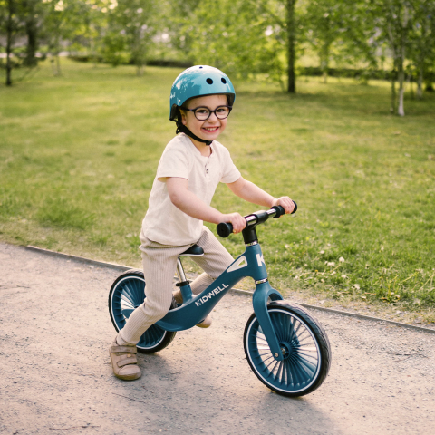 Casca de protectie pentru copii, sistem de reglare, ușoară 260 g, M, 52-56 cm, 3 ani+, ORIX Blue, Kidwell [10]