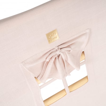 Casuta tip cort pentru copii cu o scară de 60x61 cm, pliabilă, Lemn natur, viscoza alb/roz, Montessori MeowBaby® [1]