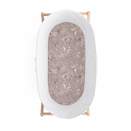 Huse saltea - Cearsaf din bumbac cu elastic pe contur pentru landou si cosulete, Cherry Dark