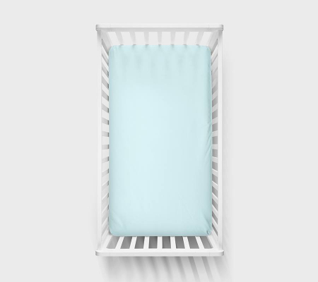 Cearsaf din bumbac jersey cu elastic pe contur 120x60x15 cm, Blue [1]