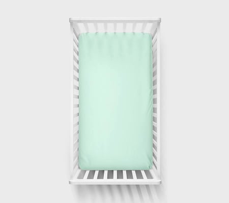 Cearsaf din bumbac jersey cu elastic pe contur 120x60x15 cm, Verde [1]