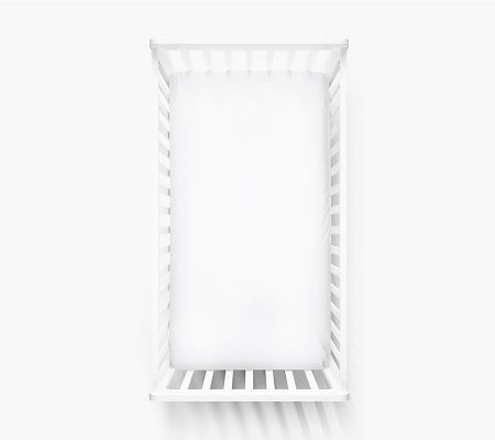 Cearsaf din bumbac jersey cu elastic pe contur 120x60x15 cm, Alb [2]
