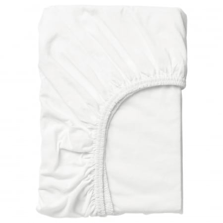 Cearsaf din bumbac jersey cu elastic pe contur 120x60x15 cm, Alb [6]