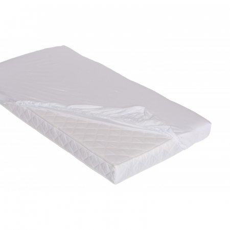 Cearsaf din bumbac jersey cu elastic pe contur 120x60x15 cm, Alb [4]
