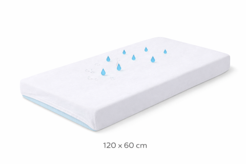 Accesorii patut - Cearșaf impermeabil din jersey pentru copii și bebeluși 120x60 cm – respirabil, antialergic, lavabil 95°C