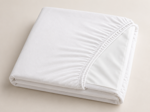 Cearsaf impermeabil, protecţie pentru saltea cu elastic pe contur, bumbac jersey, 160x200 cm, alb [1]