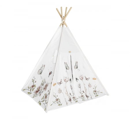 Cort de joaca Nature, saltea impermeabila inclusa, 4 perne, Indian Teepee din Bumbac, BabySteps [1]
