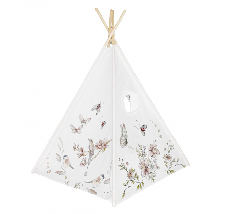Cort de joaca Nature, saltea impermeabila inclusa, 4 perne, Indian Teepee din Bumbac, BabySteps [2]