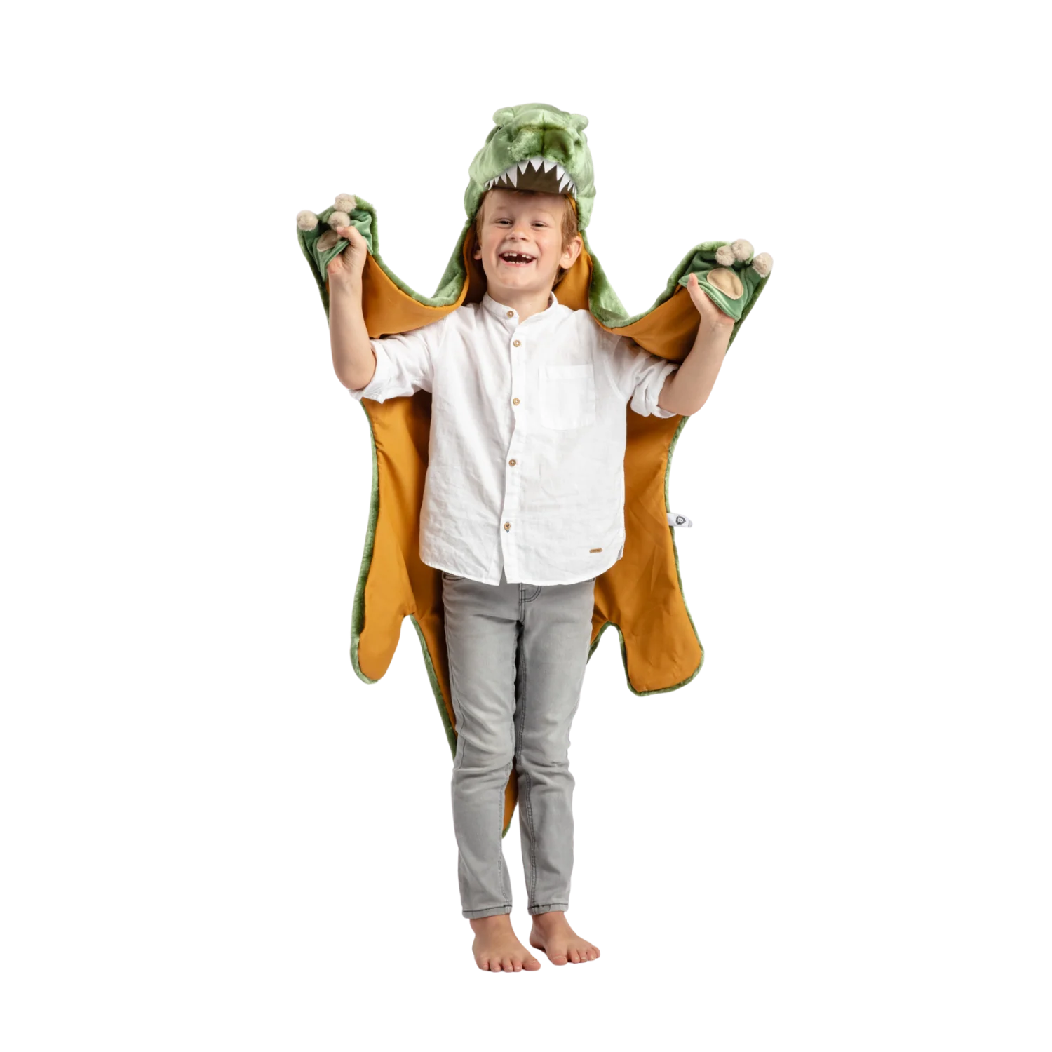 Costume & Joacă de Rol - Costum copii Wild & Soft T-Rex – costum animal pluș premium, pelerină de joacă și păturică