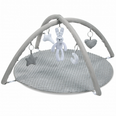 Covoraș de joacă față-verso Kidwell GRACE Bunny cu arcada interactiva, 5 jucării și cutie muzicală în formă de iepuraș [4]