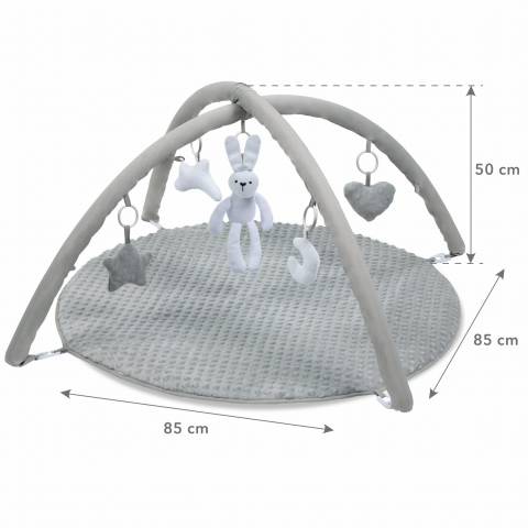 Covoraș de joacă față-verso Kidwell GRACE Bunny cu arcada interactiva, 5 jucării și cutie muzicală în formă de iepuraș [8]