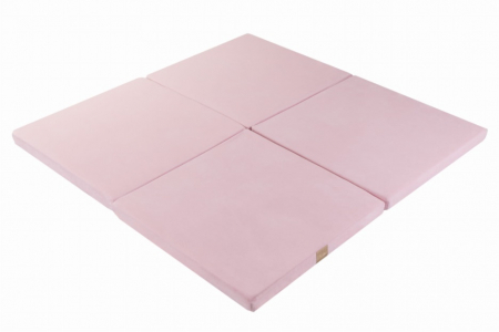 Saltele pentru joaca - Saltea patrata pentru joaca din spuma, Catifea Roz, 120x120 cm