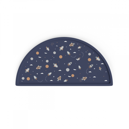 Bebe la masa - Covoras pentru diversificare, Din silicon, Fara BPA, forma semicirculară 45,5 cm și 23 cm, Cosmos