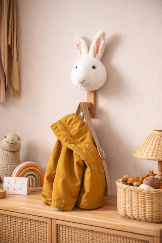 Cuier copii Wild & Soft Iepuraș – cuier decorativ din bambus, handmade, premium [2]