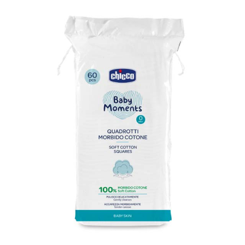 Dischete bumbac Chicco Baby Moments Baby Skin pentru igiena zilnica, 60buc, 0luni+ [0]