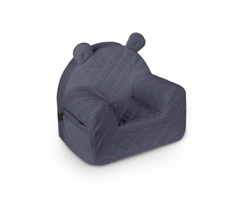 Fotolii - Fotoliu pentru copii cu spatar, catifea Velvet Ursulet Teddy Nightshadow blue