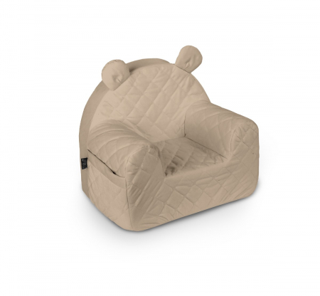 Fotolii - Fotoliu pentru copii cu spatar, catifea Velvet Ursulet Teddy Beige