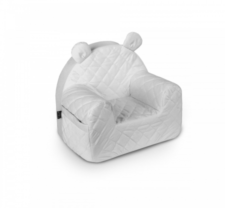 Fotolii - Fotoliu pentru copii cu spatar, catifea Velvet Ursulet Teddy Gri