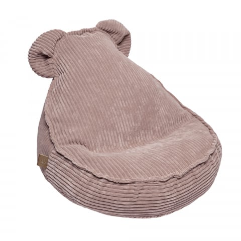 Fotolii - Fotoliu puf pentru copii MeowBaby Aesthetic Sako Bag, Teddy Powder Rose, certificat OEKO-TEX, usor de curatat