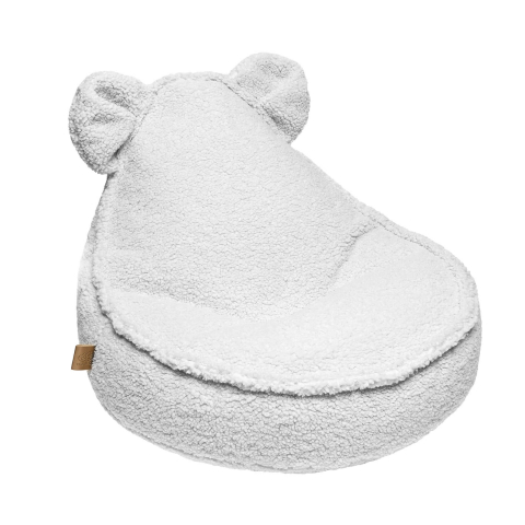 Fotolii - Fotoliu puf pentru copii  MeowBaby Bearly, OEKO-TEX, Alb, 58x50x67cm