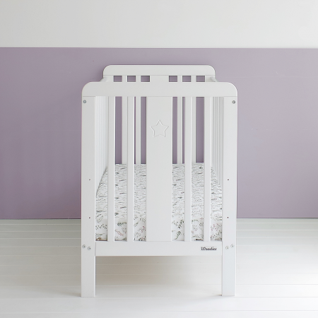 Patut din lemn pentru bebe, inaltime saltea reglabila, Star Baby Alb 120x60 cm [2]
