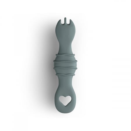 Furculița și lingura BabySteps® 2in1, silicon alimentar 100%, Fără BPA, BPS, PVC și ftalați, ether [1]
